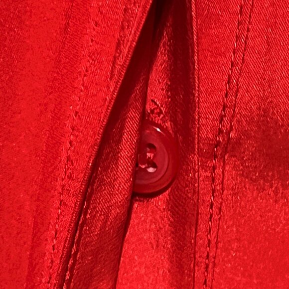 Frame Womens 100% Silk Button Up Blouse Size S Blood Orange Red Office Mature - Picture 4 of 7
